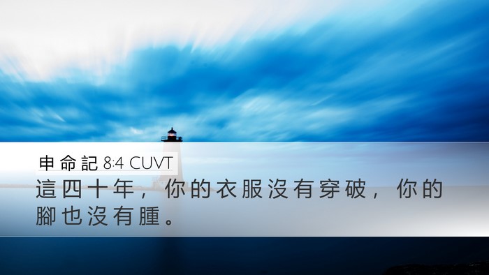 申 命 記 8:4 CUVT Bible Verse Image