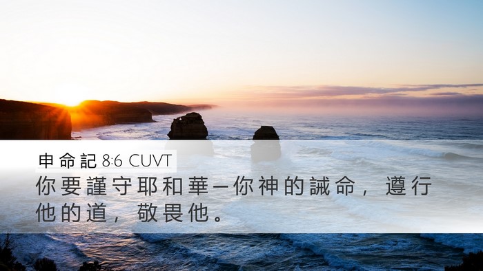 申 命 記 8:6 CUVT Desktop Wallpaper - 你 要 謹 守 耶 和 華 ─ 你 神 的 誡 - Desktop Bible Verse Wallpaper