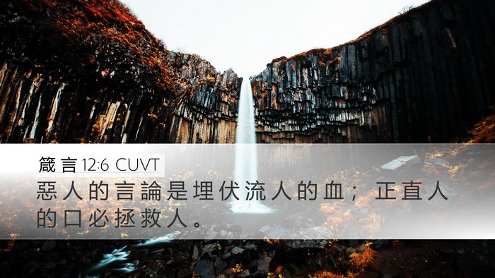 箴 言 12:6 CUVT Bible Verse Image