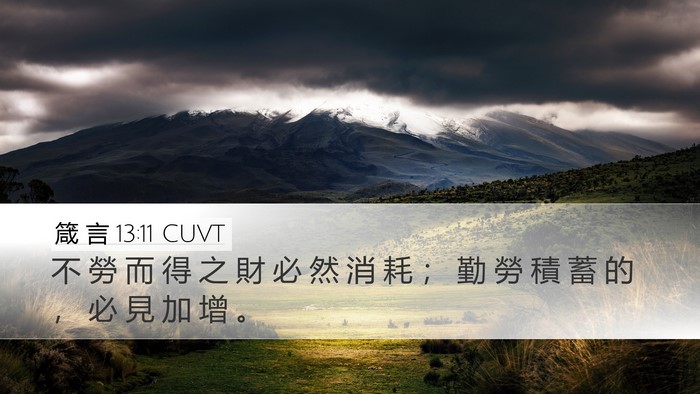 箴 言 13:11 CUVT Bible Verse Image