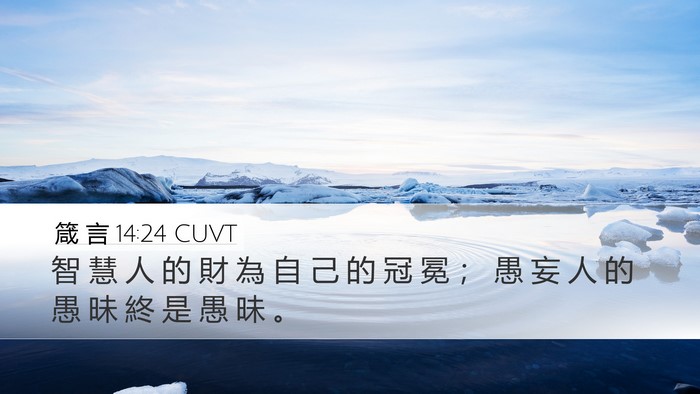 箴 言 14:24 CUVT Desktop Wallpaper - 智 慧 人 的 財 為 自 己 的 冠 冕 ； - Desktop Bible Verse Wallpaper