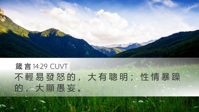 箴 言 14:29 CUVT Bible Verse Image