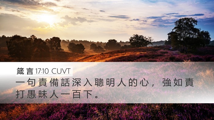 箴 言 17:10 CUVT Bible Verse Image