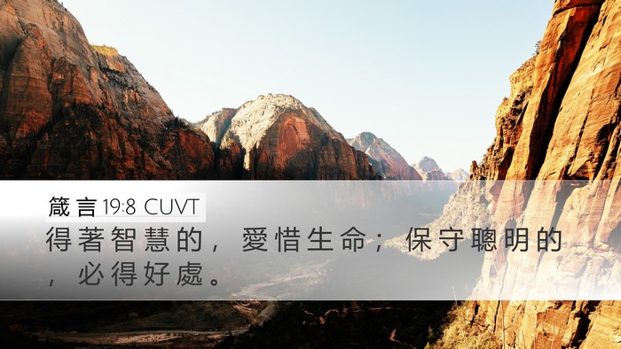 箴 言 19:8 CUVT Desktop Wallpaper - 得 著 智 慧 的 ， 愛 惜 生 命 ； 保 - Desktop Bible Verse Wallpaper
