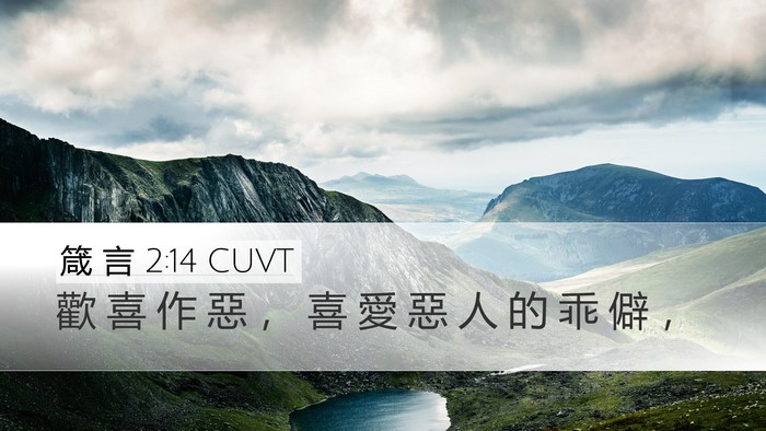 箴 言 2:14 CUVT Bible Verse Image