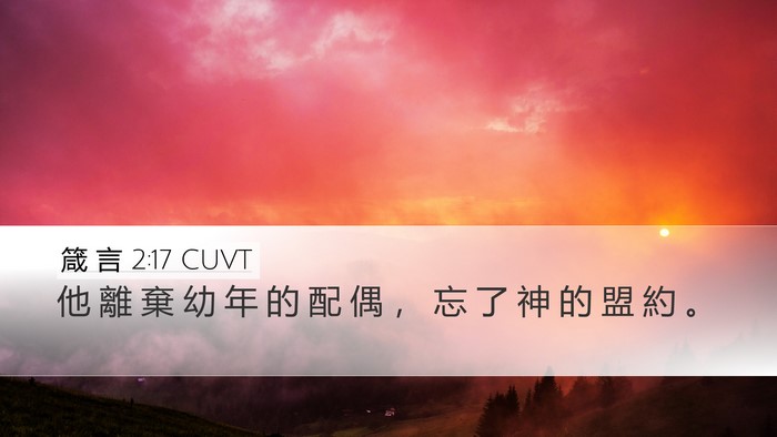 箴 言 2:17 CUVT Desktop Wallpaper - 他 離 棄 幼 年 的 配 偶 ， 忘 了 神 - Desktop Bible Verse Wallpaper