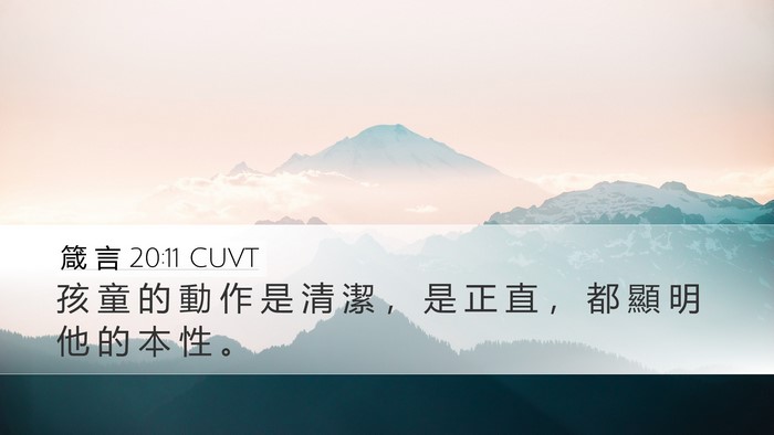 箴 言 20:11 CUVT Bible Verse Image