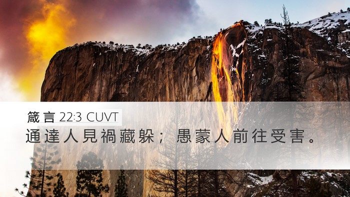 箴 言 22:3 CUVT Bible Verse Image