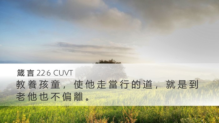 箴 言 22:6 CUVT Bible Verse Image