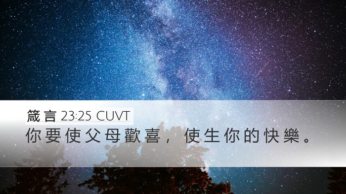箴 言 23:25 CUVT Desktop Wallpaper - 你 要 使 父 母 歡 喜 ， 使 生 你 的 - Desktop Bible Verse Wallpaper