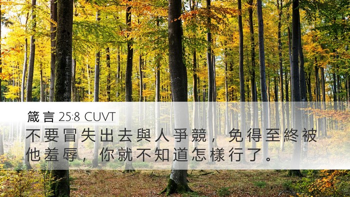 箴 言 25:8 CUVT Bible Verse Image