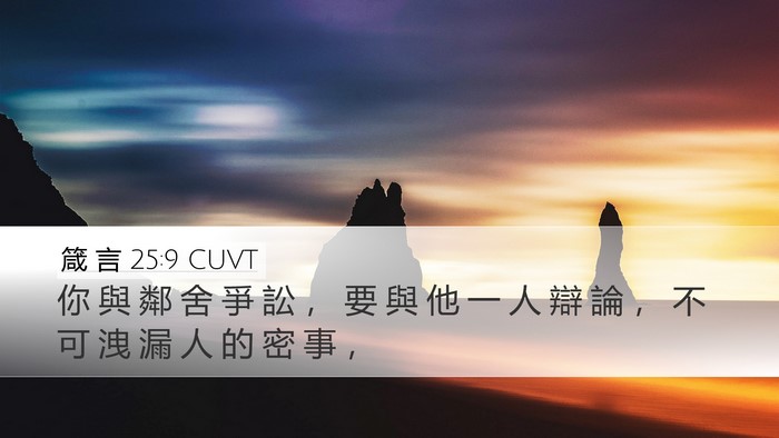 箴 言 25:9 CUVT Bible Verse Image
