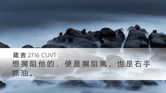 箴 言 27:16 CUVT Desktop Wallpaper - 想 攔 阻 他 的 ， 便 是 攔 阻 風 ， - Desktop Bible Verse Wallpaper