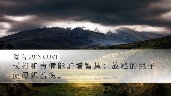 箴 言 29:15 CUVT Bible Verse Image
