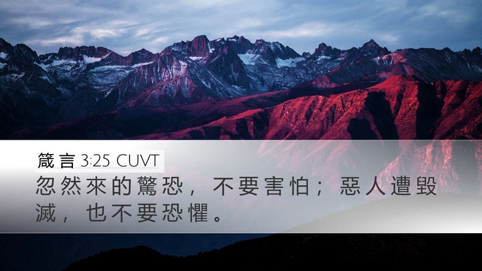 箴 言 3:25 CUVT Bible Verse Image