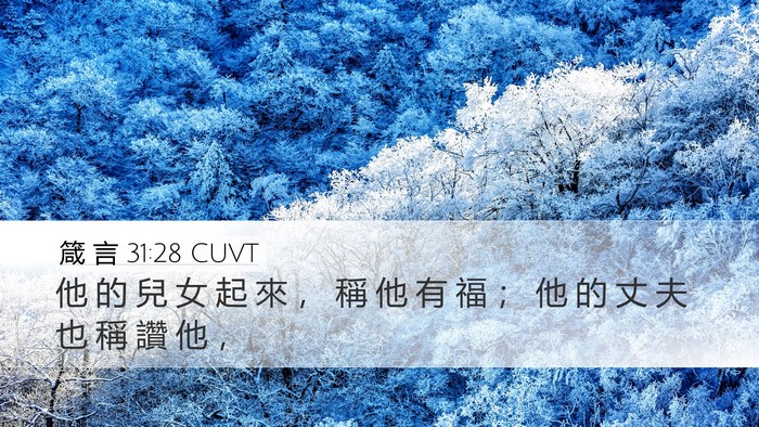 箴 言 31:28 CUVT Bible Verse Image