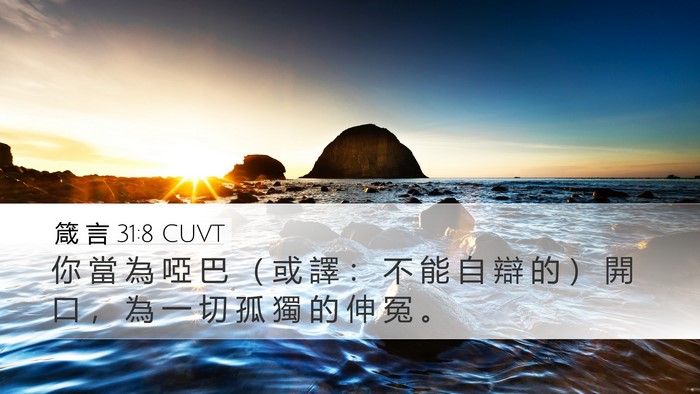 箴 言 31:8 CUVT Bible Verse Image
