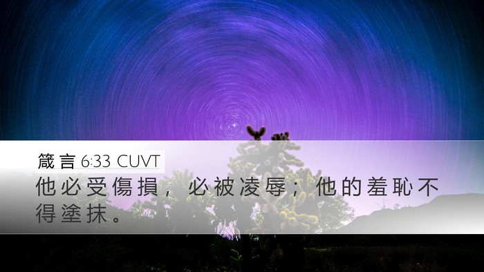 箴 言 6:33 CUVT Bible Verse Image