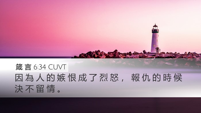 箴 言 6:34 CUVT Bible Verse Image