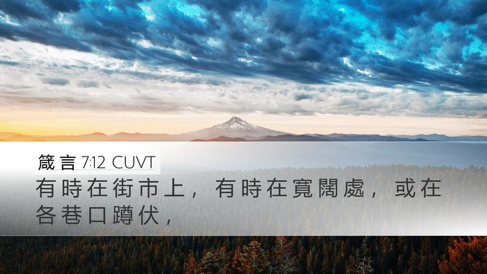 箴 言 7:12 CUVT Bible Verse Image