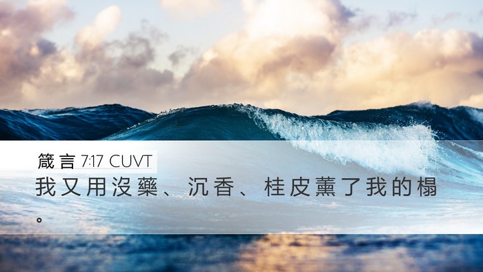 箴 言 7:17 CUVT Desktop Wallpaper - 我 又 用 沒 藥 、 沉 香 、 桂 皮 薰 - Desktop Bible Verse Wallpaper
