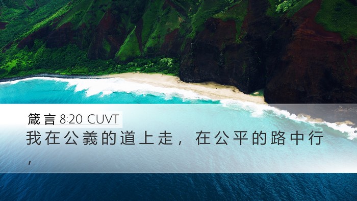 箴 言 8:20 CUVT Bible Verse Image