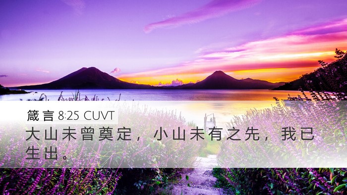 箴 言 8:25 CUVT Desktop Wallpaper - 大 山 未 曾 奠 定 ， 小 山 未 有 之 - Desktop Bible Verse Wallpaper