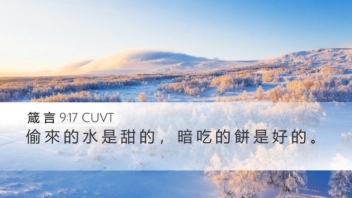 箴 言 9:17 CUVT Bible Verse Image