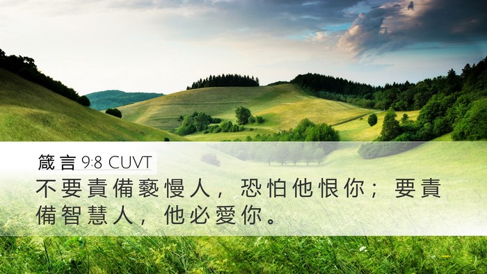 箴 言 9:8 CUVT Bible Verse Image