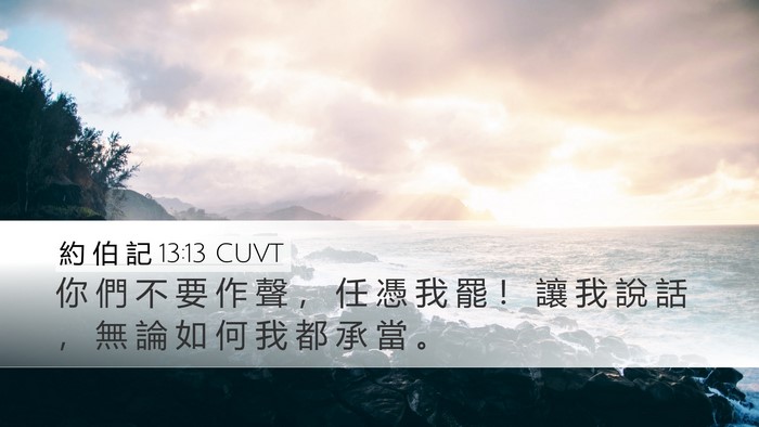 約 伯 記 13:13 CUVT Bible Verse Image