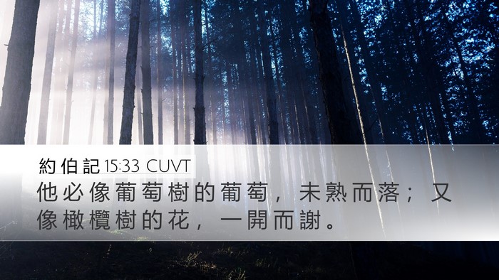 約 伯 記 15:33 CUVT Desktop Wallpaper - 他 必 像 葡 萄 樹 的 葡 萄 ， 未 熟 - Desktop Bible Verse Wallpaper