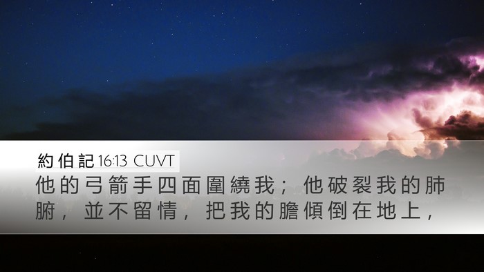約 伯 記 16:13 CUVT Bible Verse Image