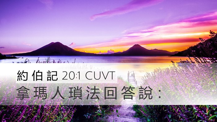 約 伯 記 20:1 CUVT Bible Verse Image