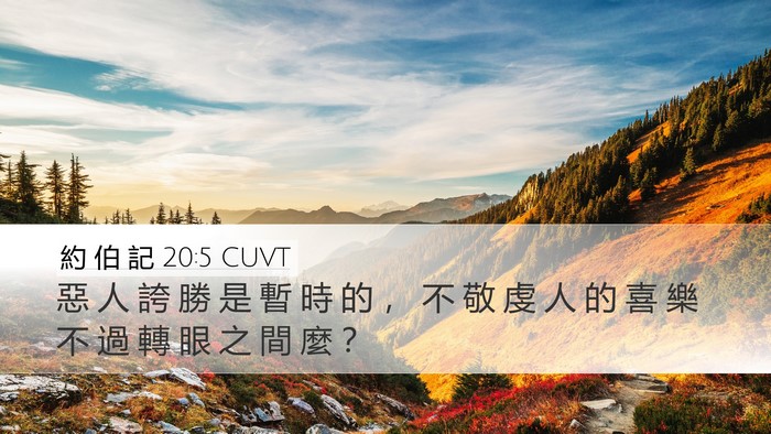約 伯 記 20:5 CUVT Bible Verse Image