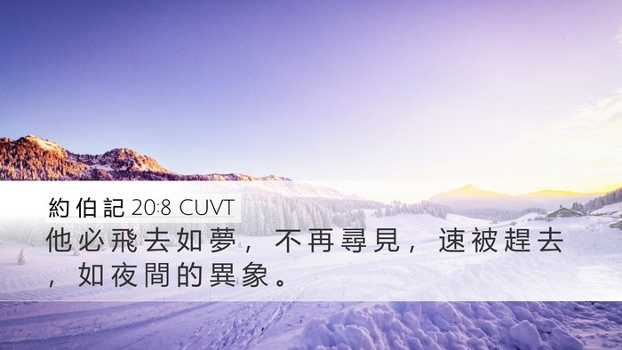 約 伯 記 20:8 CUVT Bible Verse Image