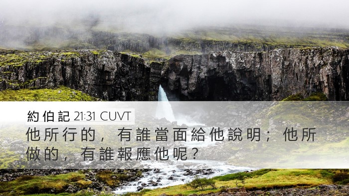 約 伯 記 21:31 CUVT Desktop Wallpaper - 他 所 行 的 ， 有 誰 當 面 給 他 說 - Desktop Bible Verse Wallpaper