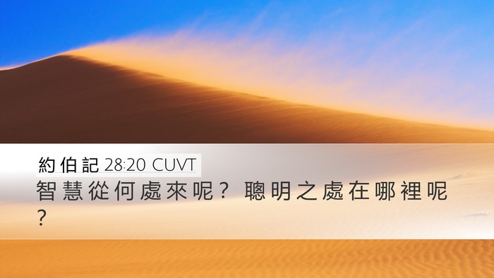 約 伯 記 28:20 CUVT Bible Verse Image