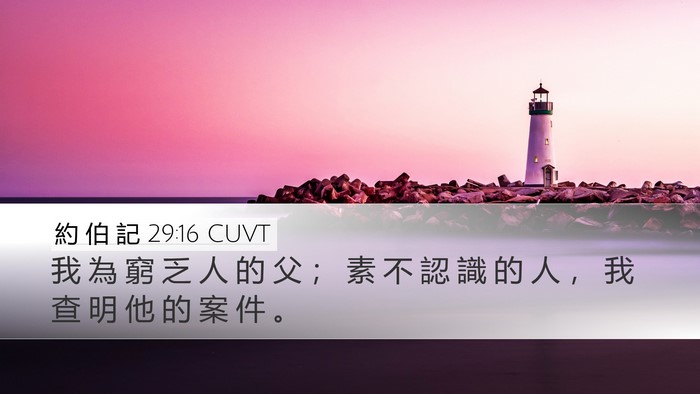 約 伯 記 29:16 CUVT Bible Verse Image