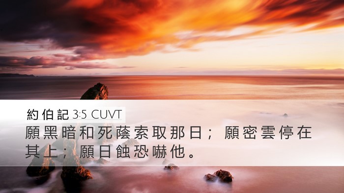 約 伯 記 3:5 CUVT Desktop Wallpaper - 願 黑 暗 和 死 蔭 索 取 那 日 ； 願 - Desktop Bible Verse Wallpaper