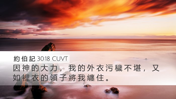 約 伯 記 30:18 CUVT Bible Verse Image