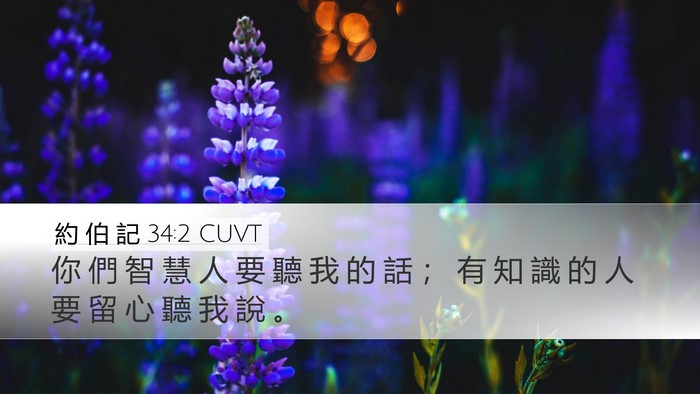 約 伯 記 34:2 CUVT Bible Verse Image