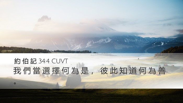 約 伯 記 34:4 CUVT Bible Verse Image