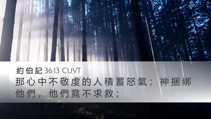 約 伯 記 36:13 CUVT Bible Verse Image