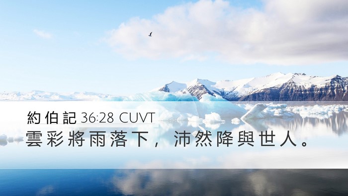 約 伯 記 36:28 CUVT Desktop Wallpaper - 雲 彩 將 雨 落 下 ， 沛 然 降 與 世 - Desktop Bible Verse Wallpaper