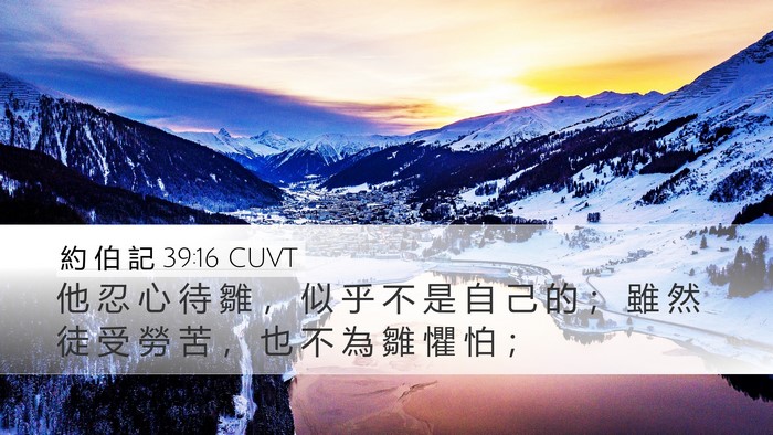 約 伯 記 39:16 CUVT Desktop Wallpaper - 他 忍 心 待 雛 ， 似 乎 不 是 自 己 - Desktop Bible Verse Wallpaper