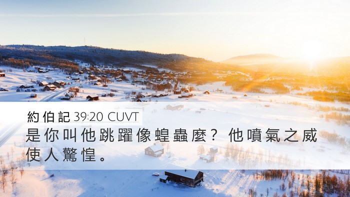 約 伯 記 39:20 CUVT Desktop Wallpaper - 是 你 叫 他 跳 躍 像 蝗 蟲 麼 ？ 他 - Desktop Bible Verse Wallpaper