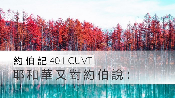 約 伯 記 40:1 CUVT Bible Verse Image