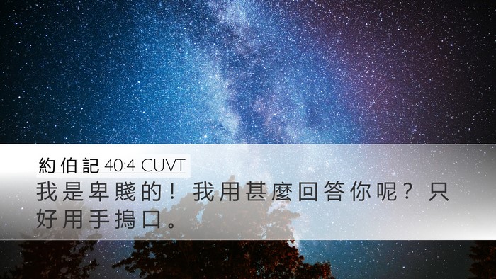 約 伯 記 40:4 CUVT Bible Verse Image