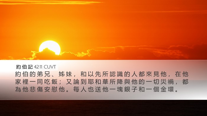 約 伯 記 42:11 CUVT Bible Verse Image
