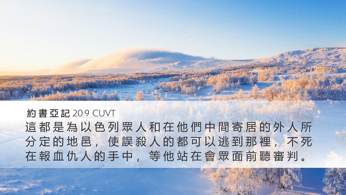 約 書 亞 記 20:9 CUVT Desktop Wallpaper - 這 都 是 為 以 色 列 眾 人 和 在 他 - Desktop Bible Verse Wallpaper